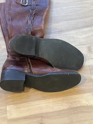 Vintage Nicole Bridle Riding Boots Leather Size 8.5 Medium Cognac Zip - Thumbnail 7