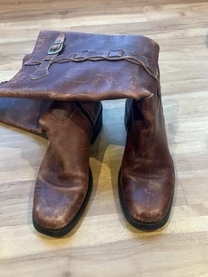 Vintage Nicole Bridle Riding Boots Leather Size 8.5 Medium Cognac Zip - Thumbnail 4