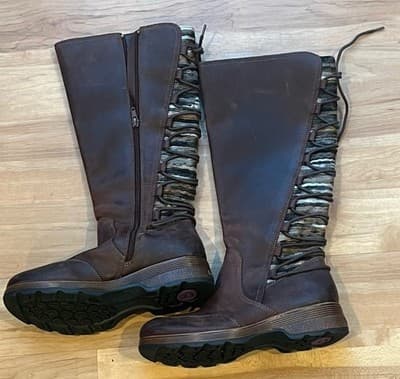 BIONICA Epping Aztec Brown Leather Waterproof Tall Boots Womens 8 M - Thumbnail 2