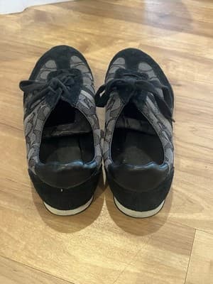 Coach Signature C Monogram Sneakers Black Suede Women's Size 9 - Thumbnail 5