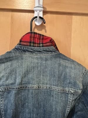 Y2K United Colors of Benetton Denim Jacket Blue Stretch Distressed Western Small - Thumbnail 5