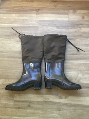 Women's Brown Vintage All Weather Mid-Calf High Boots Sheepskin Lined Size 7 / 8 - Thumbnail 2