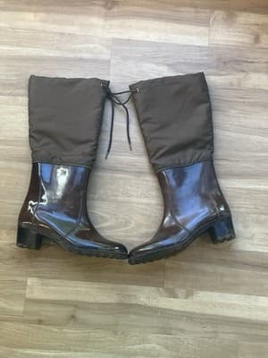 Women's Brown Vintage All Weather Mid-Calf High Boots Sheepskin Lined Size 7 / 8 - Thumbnail 3