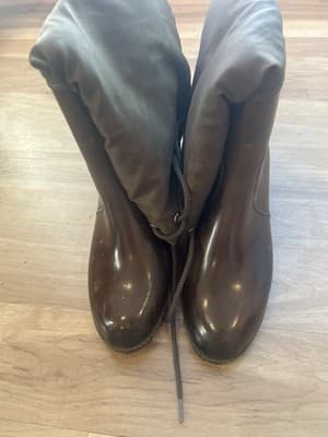 Women's Brown Vintage All Weather Mid-Calf High Boots Sheepskin Lined Size 7 / 8 - Thumbnail 6
