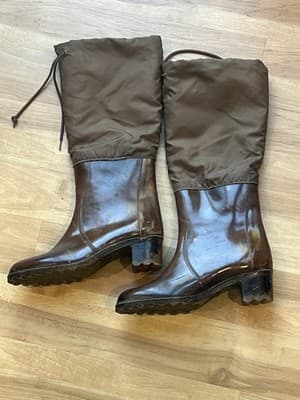 Women's Brown Vintage All Weather Mid-Calf High Boots Sheepskin Lined Size 7 / 8