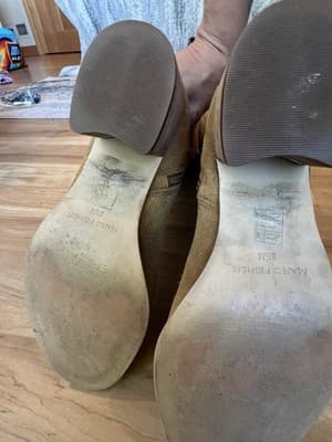 Marc Fisher Taupe Suede Western Style Riding Boots Size 8.5 - Thumbnail 8