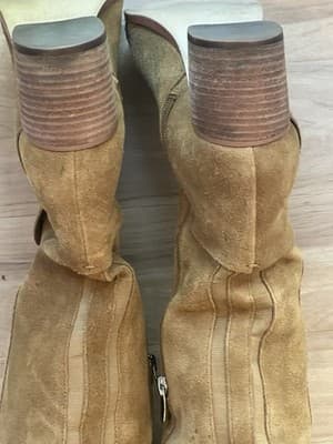 Marc Fisher Taupe Suede Western Style Riding Boots Size 8.5 - Thumbnail 6