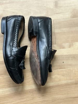 Allen Edmonds Maxfield Black Leather Tassel Comfort Loafer Shoes Men Sz 7.5 E - Thumbnail 2