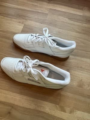 Mens Reebok Classic Workout Plus Shoes Sneakers White Grey CN2126 Training M13 - Thumbnail 3