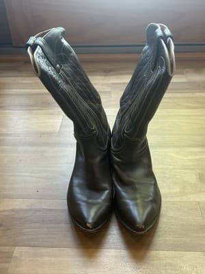 Vintage Justin Cowgirl Boots | Taupe | 1960s-1970s | USA Made | 8 A - Thumbnail 3