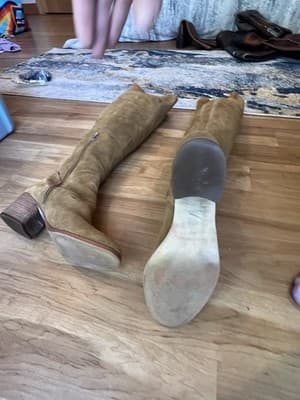 Marc Fisher Taupe Suede Western Style Riding Boots Size 8.5 - Thumbnail 7
