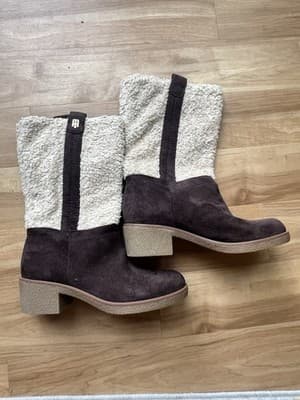 Tommy Hilfiger Women's Ynez Snow Boot, Brown mid calf -textile/faux fur 6.5 M US