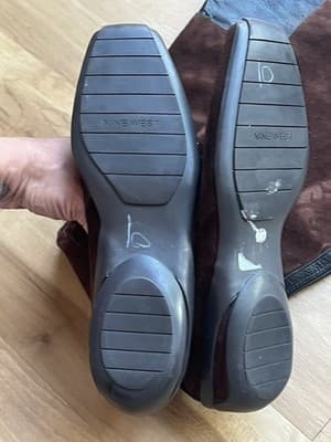 Nine West Hamza Tall Riding Boots Womens Sz 7.5 Brown Leather Knee High Back Zip - Thumbnail 3