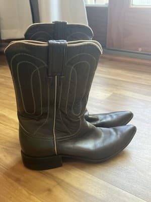 Vintage Justin Cowgirl Boots | Taupe | 1960s-1970s | USA Made | 8 A - Thumbnail 2