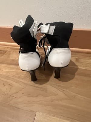 Funtasma Black White Lace Up Mid Calf Boots Stiletto Heel Women’s Size 8 - Thumbnail 8