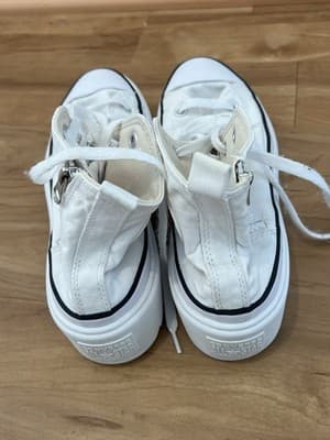 Converse Big Kids' Chuck Taylor All Star Lugged Lift Shoes - White/Black Sz 6.5 - Thumbnail 4