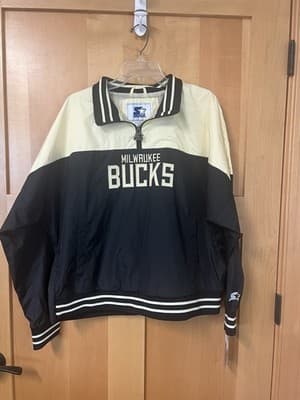 Milwaukee Bucks Pullover Windbreaker Starter Jacket Sz XL nwt Msrp $100