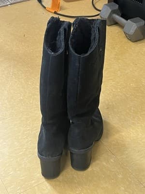 Bearpaw Addison Winter Knee High Boots High Heel Sz 8 US/38.5 EU Black Suede - Thumbnail 5