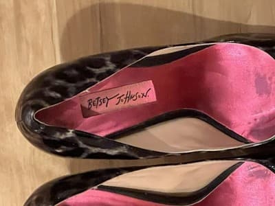 Betsey Johnson Warner Animal Print Patent High Heel Pump 8 - Thumbnail 2