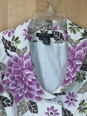 ETCETERA WOMENS SPRING FLORAL FITTED JACKET BLAZER SIZE 10 - Thumbnail 2