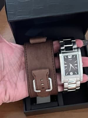 Guess Men's G96047G Black Dial Stainless Steel Watch Extra Band With Box - Thumbnail 2