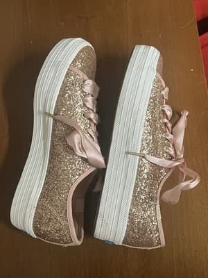 Keds - Kate Spade New York Women's Sneakers Size: 5.5 Rose Gold Glitter - Thumbnail 4