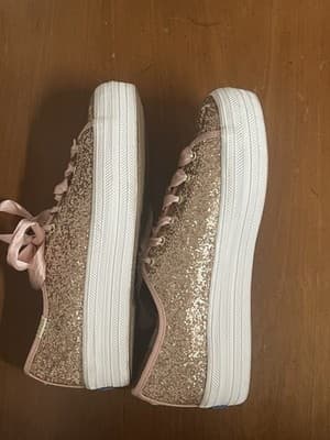 Keds - Kate Spade New York Women's Sneakers Size: 5.5 Rose Gold Glitter - Thumbnail 3