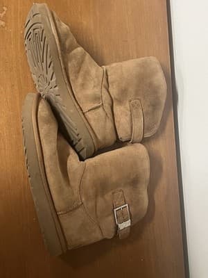 UGG Australia Womens Boots Size 11 Remora Buckle Chestnut Suede Sheepskin Boot - Thumbnail 2