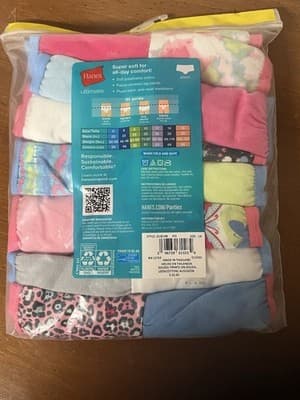 NWT Girls Sz 14 Hanes Briefs Underwear Value Pack Panties 14 Pairs Tagless - Thumbnail 2