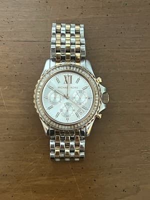 Michael Kors Everest Two Tone Rose Gold & Silver Chronograph Watch MK6975 - Thumbnail 7
