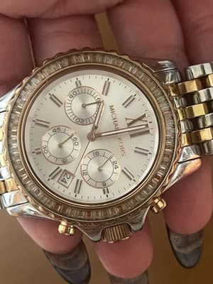 Michael Kors Everest Two Tone Rose Gold & Silver Chronograph Watch MK6975 - Thumbnail 3