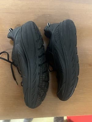 Hoka M Bondi LTR Black Leather Running Shoes Men's Size 10 - 1019496 BLK - Thumbnail 3
