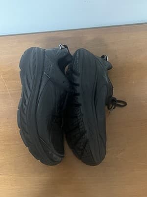 Hoka M Bondi LTR Black Leather Running Shoes Men's Size 10 - 1019496 BLK - Thumbnail 2