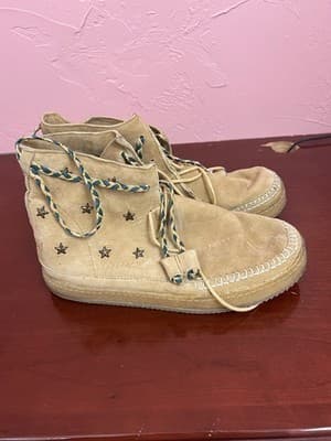 Free People Laidback London Argo Ankle Suede Stars Moccasins Cute 8.5/9 $220
