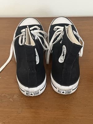 Converse Chuck Taylor All Star Platform Black Leather Sz 10.5 Women's ~READ - Thumbnail 4