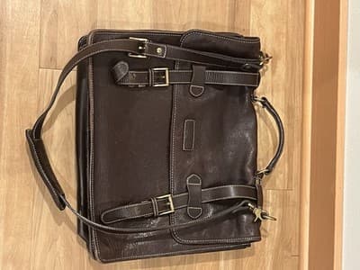 COLE HAAN Heavy Leather Briefcase / Messenger Bag