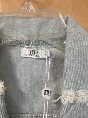 MISS MOLY Women's Denim Vest Sleeveless Distressed Classic Buttoned Size Small - Thumbnail 3