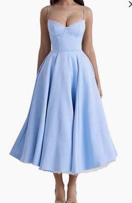 MIDI CORSET DRESS - BLUE Medium