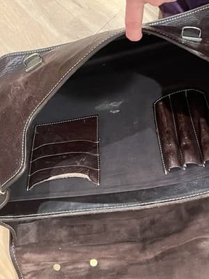 COLE HAAN Heavy Leather Briefcase / Messenger Bag - Thumbnail 4