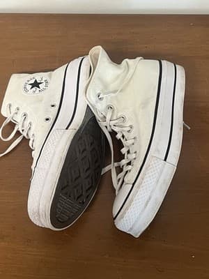 RARE🔥 Sz 7.5 Converse Chuck Taylor All Star Platform Hi Canvas Shoes 560846C - Thumbnail 3