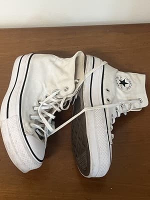 RARE🔥 Sz 7.5 Converse Chuck Taylor All Star Platform Hi Canvas Shoes 560846C - Thumbnail 2