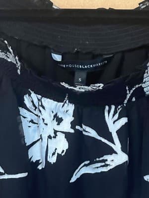 NWOT WHBM White House Black Market top ruched off shoulder blouse Small - Thumbnail 2