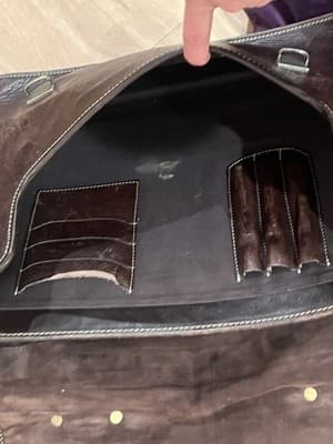 COLE HAAN Heavy Leather Briefcase / Messenger Bag - Thumbnail 5