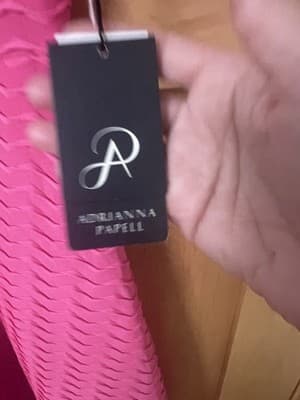 Adrianna Papell Dress Womens Sz 8 Pink 3/4 Sleeve Party Cocktail Geometric - Thumbnail 3