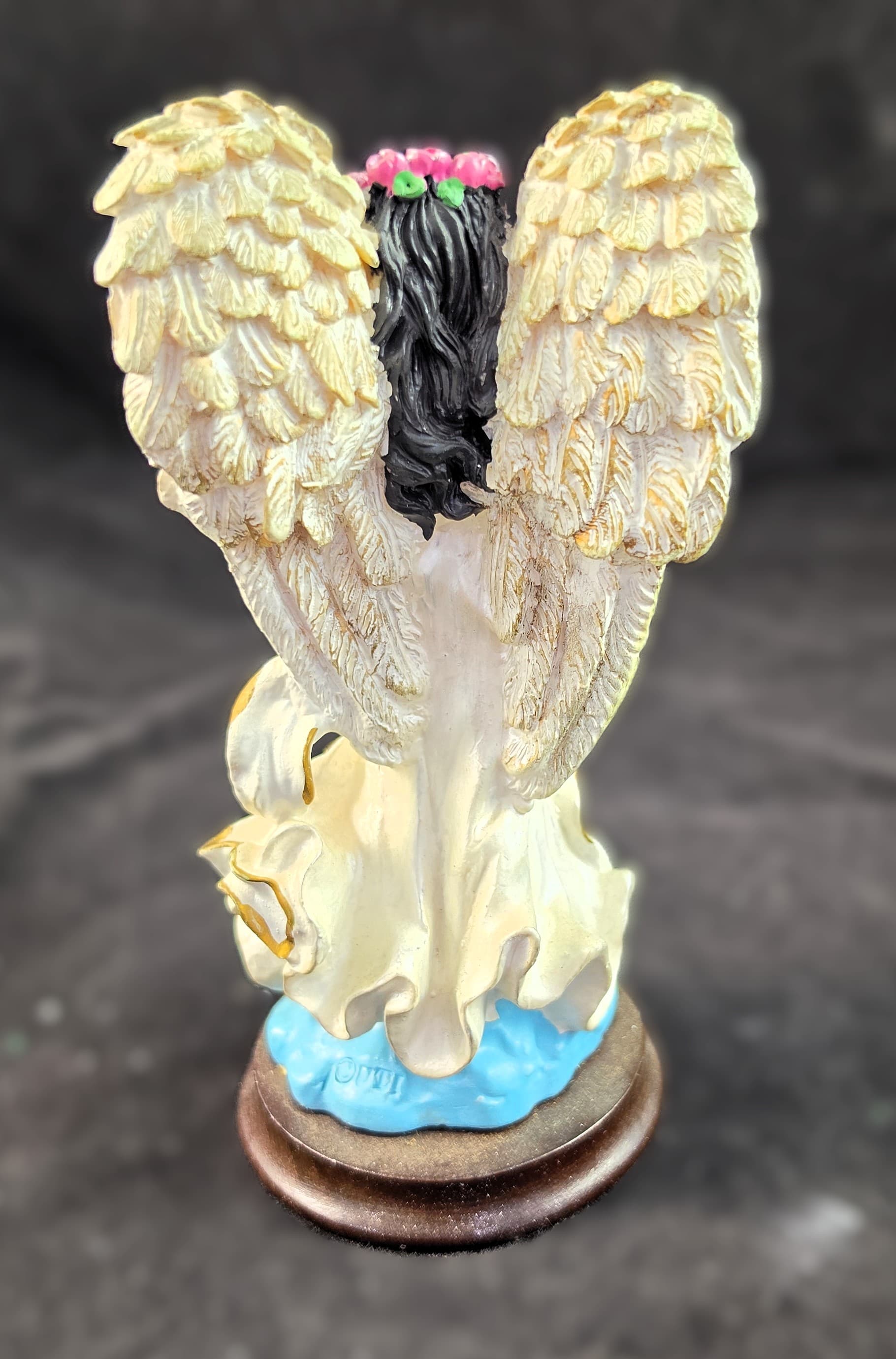 Set of 3 Angel Figurines with Floral Accents - Thumbnail 2