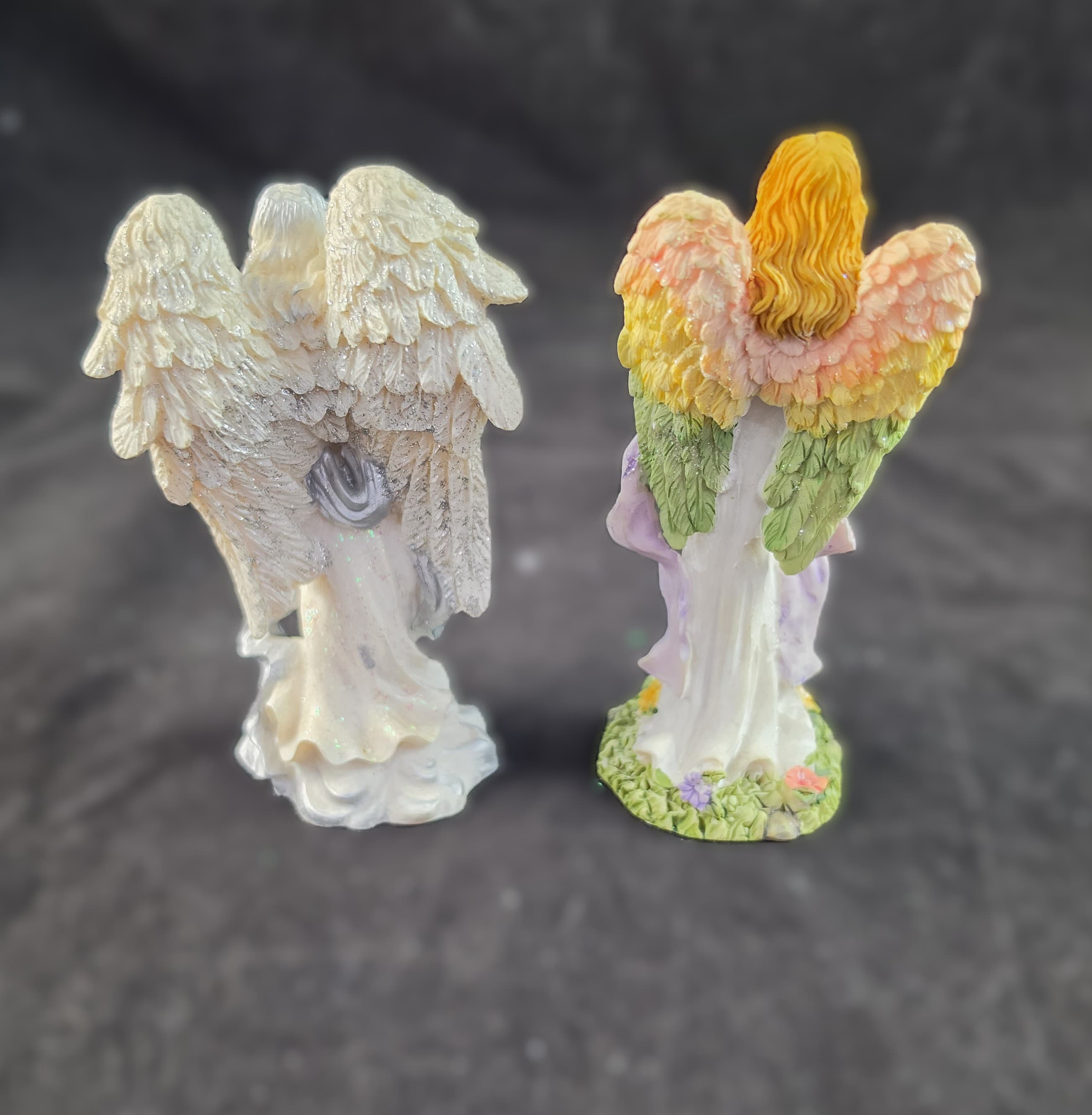 Set of 3 Angel Figurines with Floral Accents - Thumbnail 4