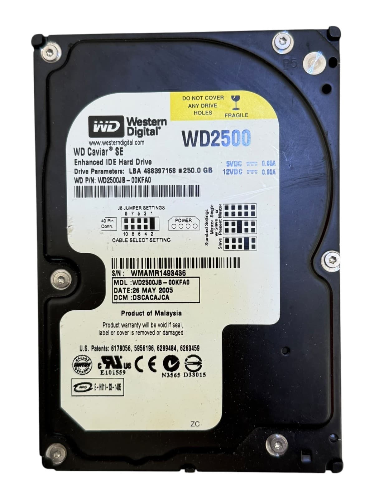 Western Digital WD Caviar SE WD2500JB-00KFA0 250GB 72K RPM 3.5" IDE Hard Drive