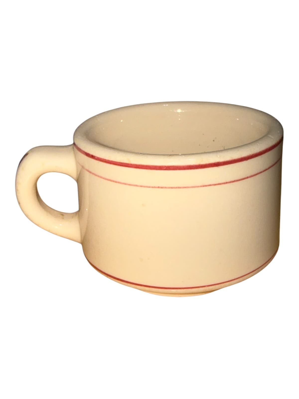 Vintage Sterling Vitrified Desert Tan Red Stripes Coffee Mug Cup - Thumbnail 2