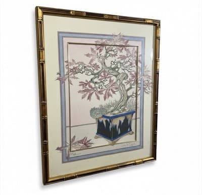 Graham Illingworth Japanese Maple Bonsai Framed Print Bamboo Gold Frame - Thumbnail 2