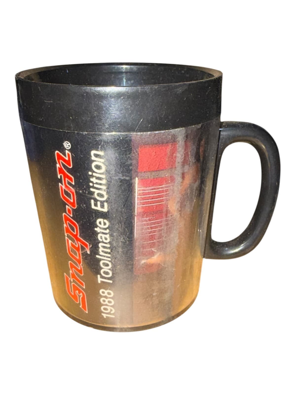 Vintage 1988 Snap-On Toolmate Edition Thermo-Serv Plastic Coffee Mug Black
